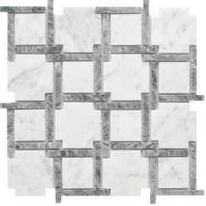 Maze Bianco Cararra / Armani Grey Marble Mosaic