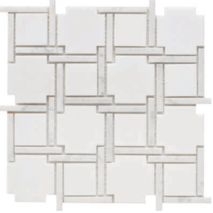 Maze Thassos White / Crystal White Marble Mosaic