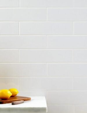 Structured Matte White Ceramic Wall Tile 6″ X 24″