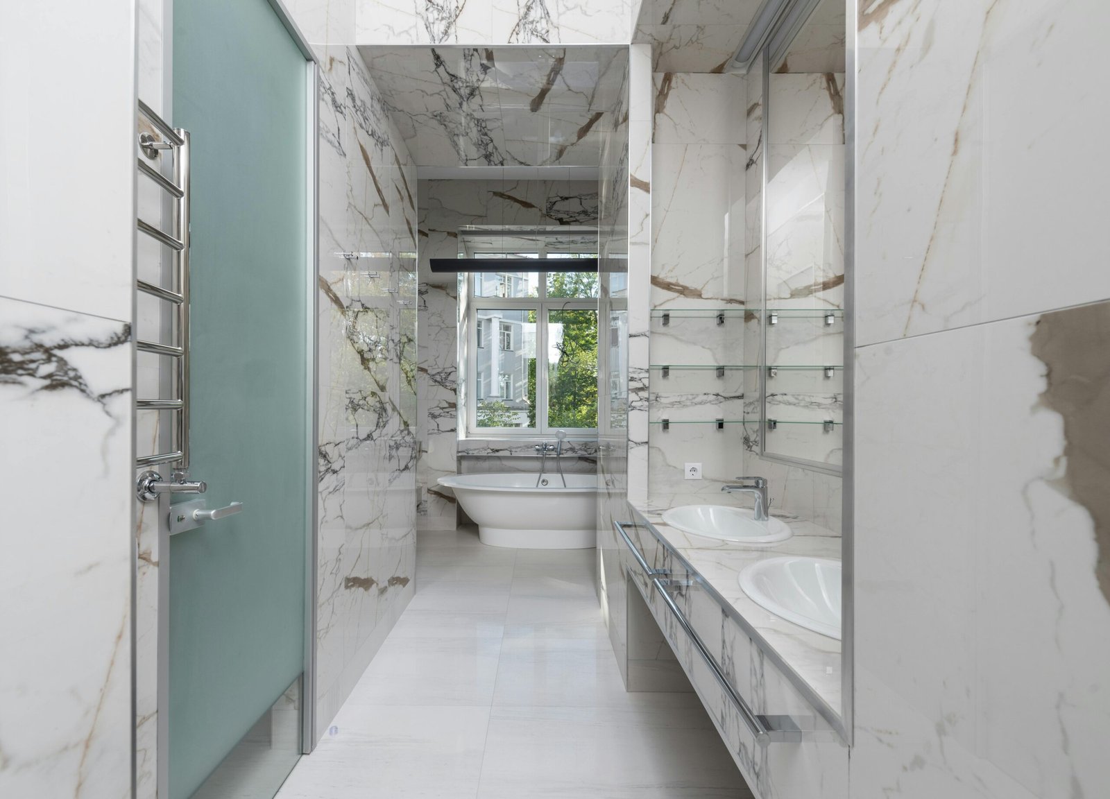 Contemporary bathroom vanity countertop close-up — North Vancouver home