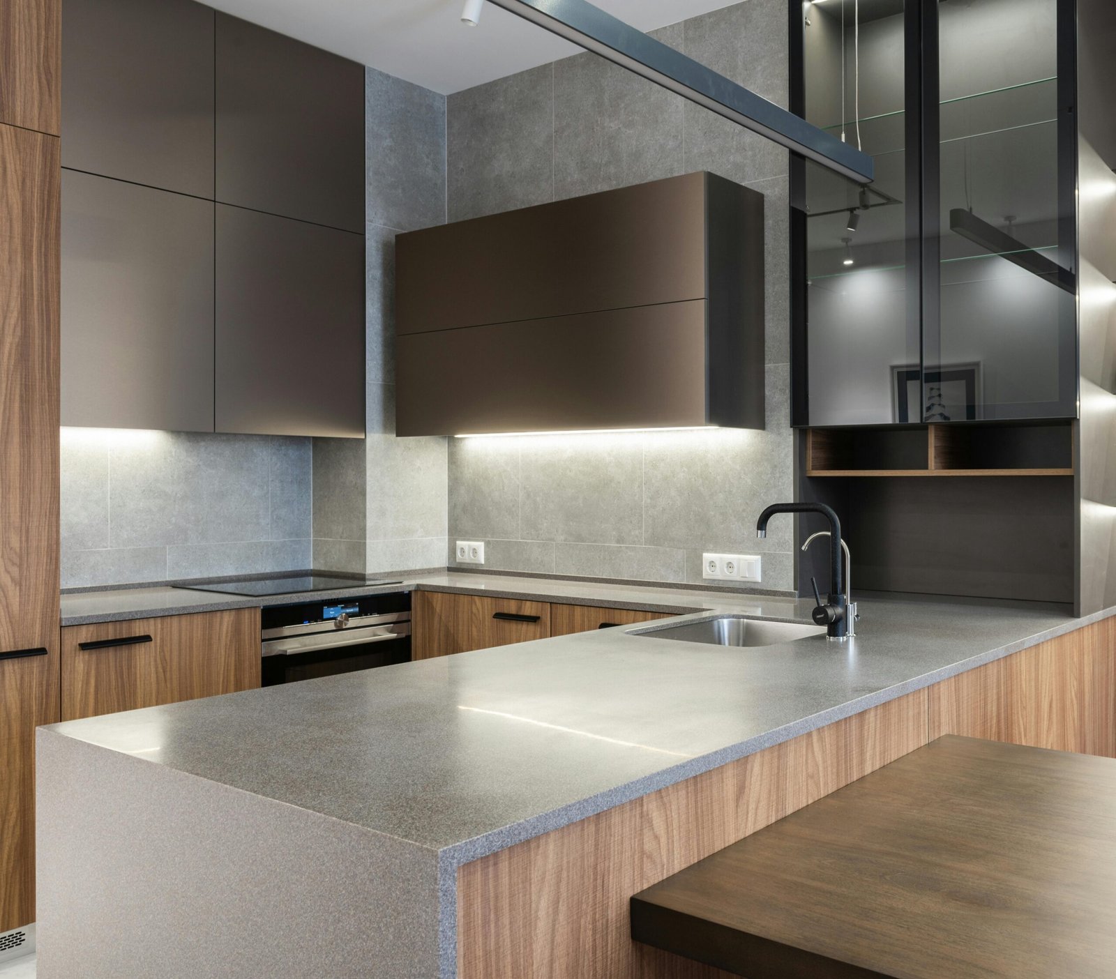 Quartz kitchen island installation with waterfall option — Vancouver