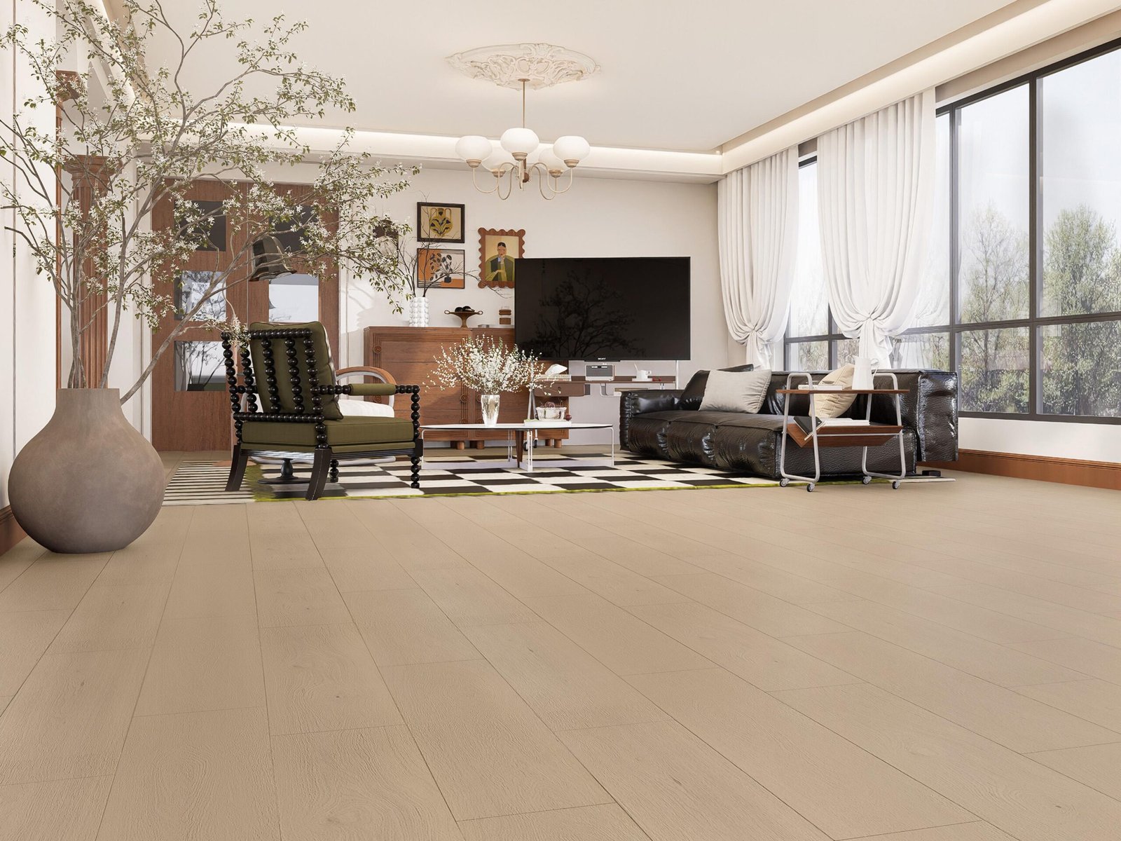 Luxury vinyl plank installation in Vancouver living room — Dusk collection