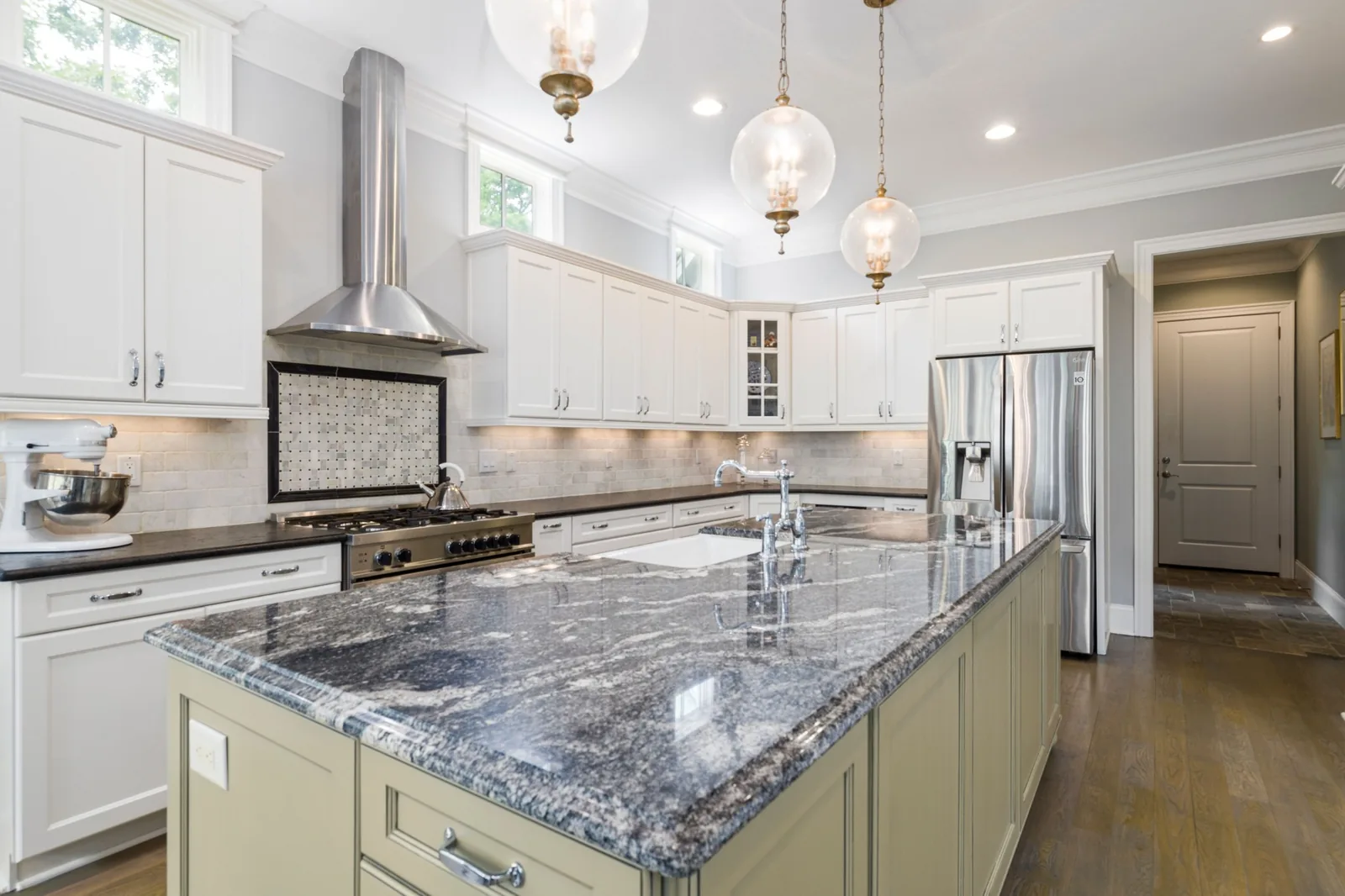 Granite kitchen countertops and island installation in Vancouver BC