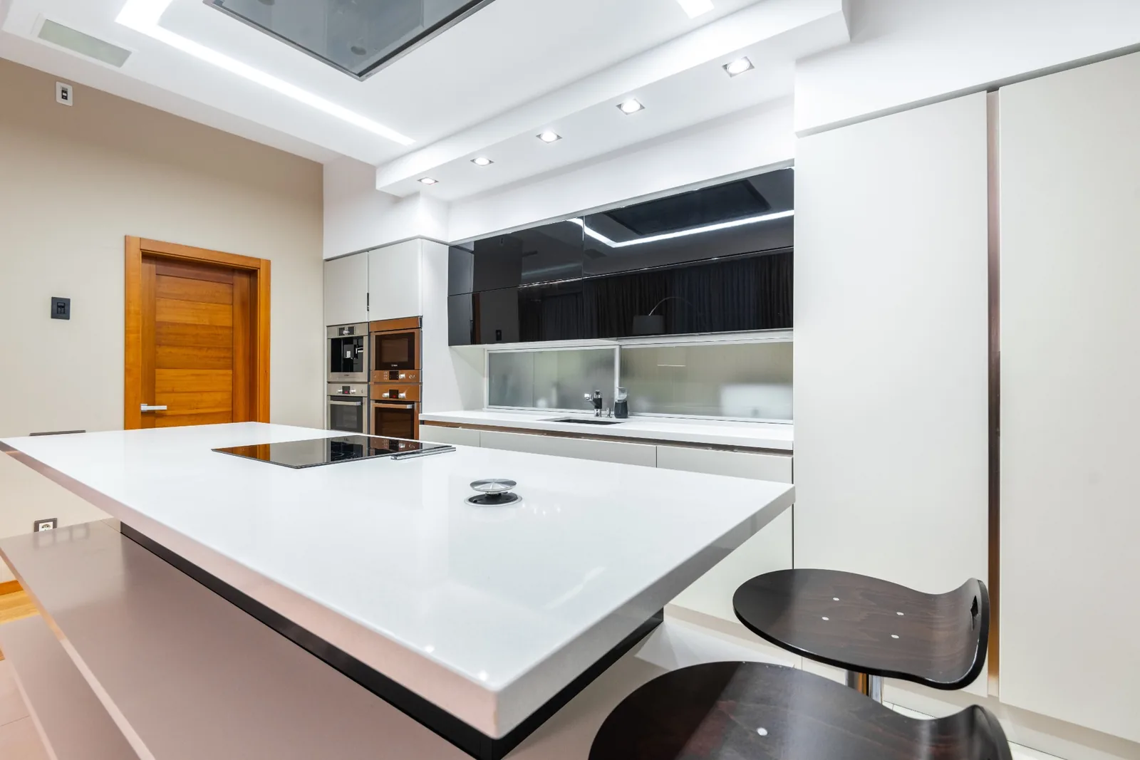 White quartz countertops and kitchen island installation in Vancouver BC